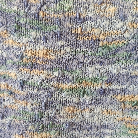 90's Vintage Handmade Marled Knit Boat Neck Short Sleeve Sweater Purple Medium - Picture 4 of 9